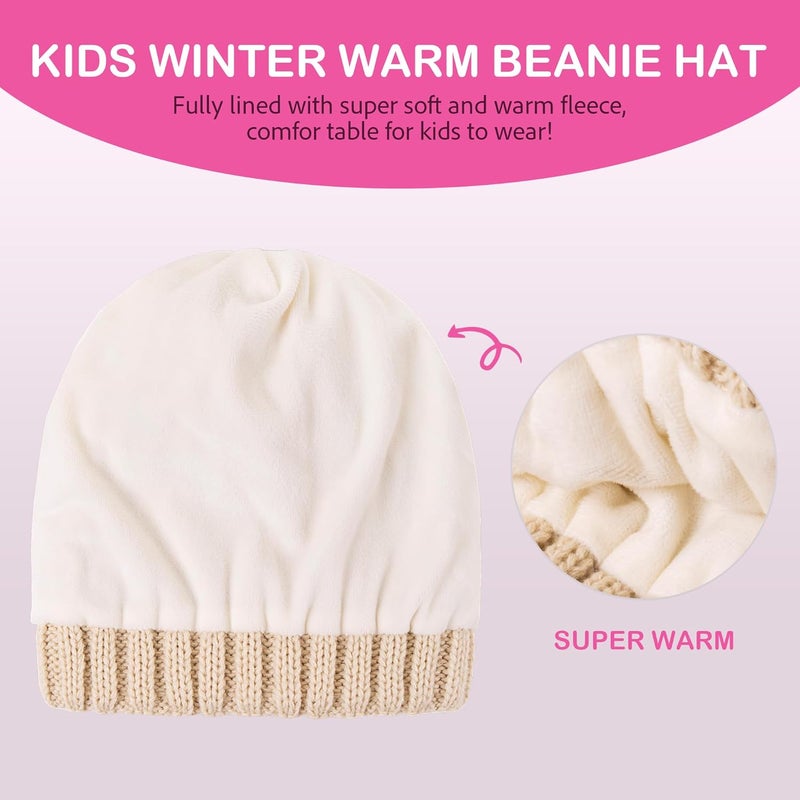 TYOMZG Baby Beanie Hats with 2-Pack,Warm Winter Hats for Boys and Girls,Infant Fleece Lined Toddler Baby Hats for 0-36 Month - Image 5